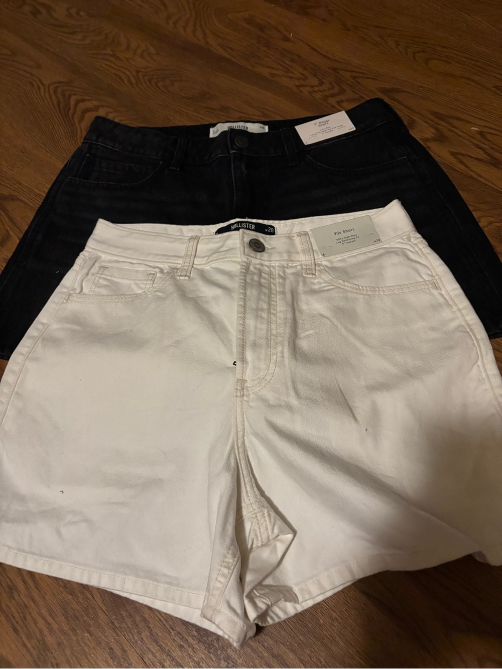 Hollister White and Black High-Rise Denim Shorts Duo - Picture 10 of 14